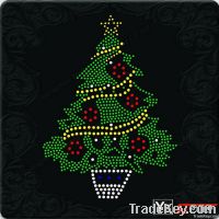 Christmas tree hotfix rhinestone transfer