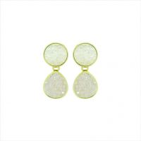 GOLD PLATED EARRING WITH NATURAL STONE