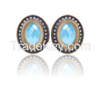 Brazilian Fashion Earring with natural stone and zircon