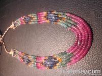 Multi-color' 5 layer - Gemstone Faceted Beads Necklace