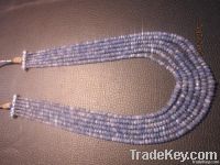 Blue Sapphire beads' 6 layer Necklace, Fine assorted beads
