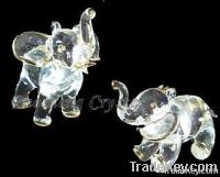 Elegant Crystal Animal Figurines Of Jumping Elephant