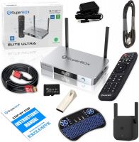 BUY 2 GET 1 FREE 2024 Elite-Ultra Bundle 6KTV Box with 8K HDMI Cable, 64GB TF Card, 64GB USB Drive, 300Mbps WiFi Extender, Backlit Keyboard, Voice Remote, Easy Setup Guide - 12, 4GB RAM, 128GB Storage