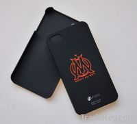 Black plastic hard cell phone back cover with imprinted logo
