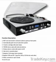 turntable record player FM AM radio USB SD record