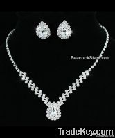 Bridal 5 Carat Crystal Necklace Earrings Set CS1193