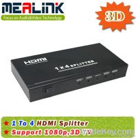 1X4 HDMI Splitter support 3D(with CE, RoHS, FCC Certificate)