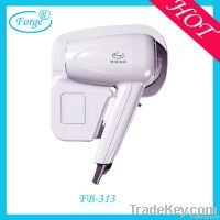 Hotel used wall mounted 1200W 50HZ ABS white  hair dryer