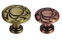 Zinc Alloy Cabinet Handle With Brass Plated Round Single Hole Knob