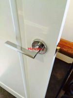 Solid stainless steel lever door handle