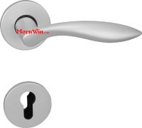 Economy aluminium door handle with satin nickel