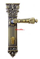 HOT SALE!!! Fine Curved Antique Brass Type Satin Solid Fancy Door Handle for Steel & Wooden Doors