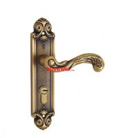 brass lever door handle panel lock