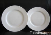 ceramic plate plain white stock
