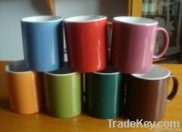 color glazed mug, stoneware mug