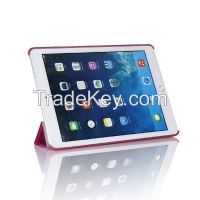 PU leather smart cases for iPad air 2 with cover folded as stand