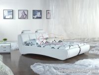 Newest Model Genuine Leather High Quality Bed - White