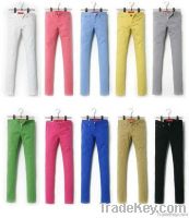 Womens sexy solid stretch bright color slim fit skinny pant trousers