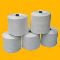100% polyester sewing thread raw white on paper cone, optical white plastic dye tube