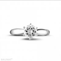 1.00 Carat Moissanite Diamond Ring In 14k White Gold Solid High Quality Metal