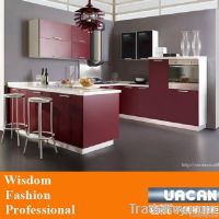 Red lacquer finish kitchen cabinet doors for complete kitchen unit whi