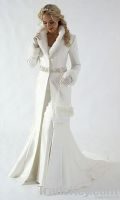 Floor Length A-line Winter Wedding Dresses Custom with Coat