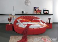 2012 hot sell king size round leather bed