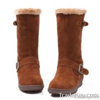 Winter shoe leather wedge snow boots female boots