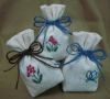 Aroma small sachet embroidery on raw fabric