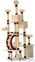 98" Light Brwon Spacious Cat Tree Play House 2 Condo Furniture Scratch