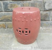chinese  Pink crackle Ceramic Garden Stool WRYPP02