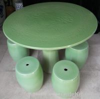 green ceramic garden table stool WRYAY26