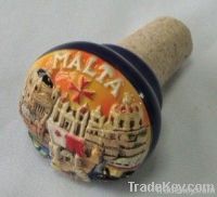 hand paint ceramic bottle stoper with wood