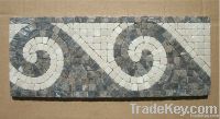 Crema marfil and dark emperador marble mosaic tile