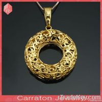 Fashion 18K gold plated engraved brass pendant