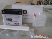 Dry charged vented Motorcycle battery 12N7A-3A