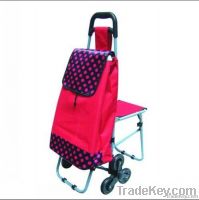 foldable shopping trolley with chair