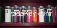 glass jar candles scented and colored