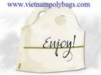 Take out wave top handle plastic carry bag