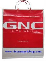 rigid handle plastic shopping bag