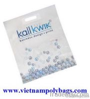 White Patch handle plastic poly carrier bag