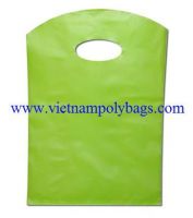 Oval shape handle wave top plastic bag