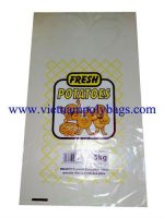 Flat plastic poly bag for meat