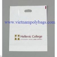 Hot design punch out handle plastic poly bag with square bottom