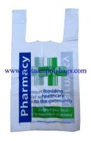 HDPE white platic poly printed t-shirt bag