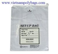 Plastic poly bag with a cotton string for hospital