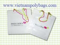 Shopping plastic poly bag with pp cotton fabic