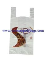 TS-186 High quality red printing vest carrier plastic poly bags