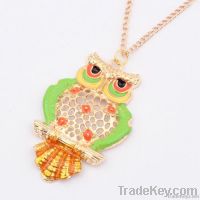 Fashion Alloy Pendant Owl Necklace