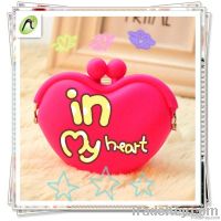 Cute heart-shaped silicone coin purse